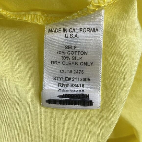 TRINA Turk Yellow Crochet Top Blouse S Cotton Silk Lightweight Drawstring Waist - Picture 6 of 10